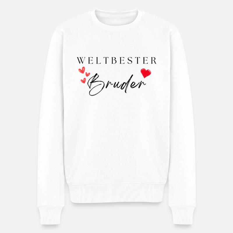 weltbester Bruder - Männer Premium Bio Pullover - Weiß