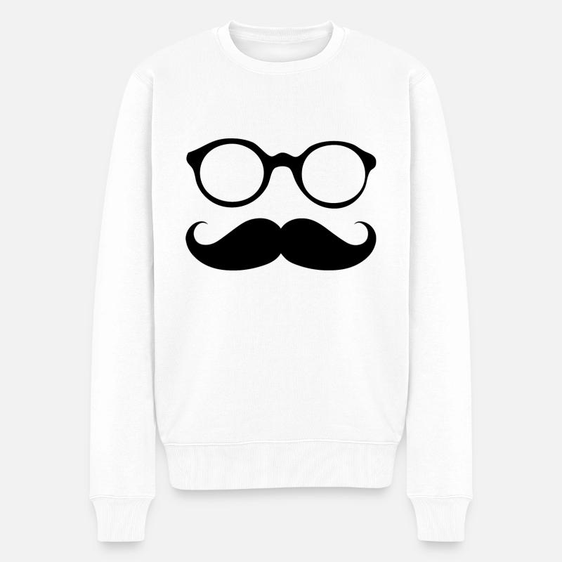 moustache - Pull Premium bio Homme - blanc