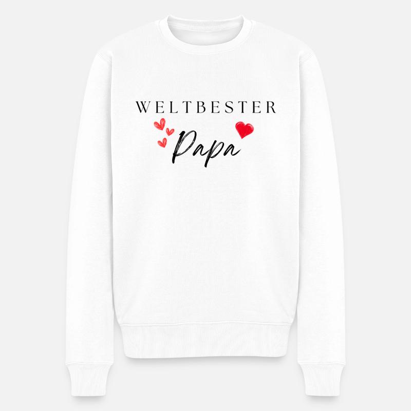 weltbester Papa - Männer Premium Bio Pullover - Weiß