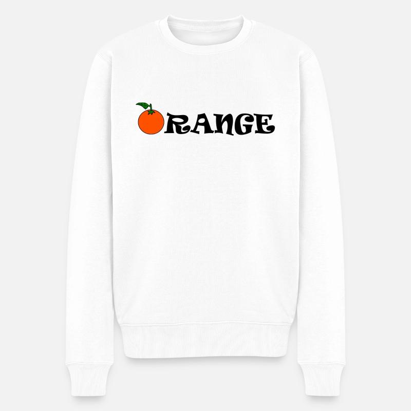 Orange - Pull Premium bio Homme - blanc