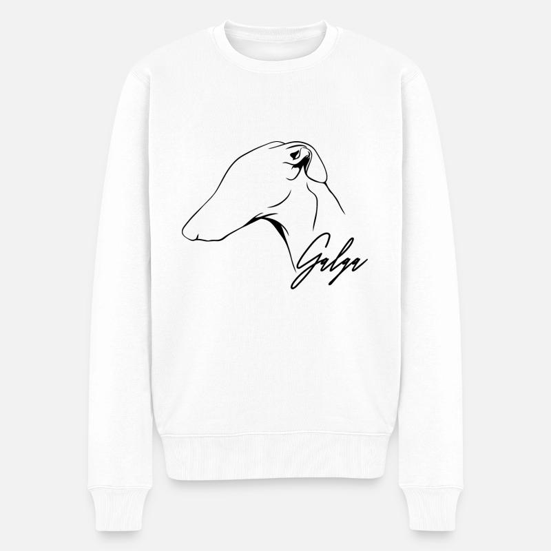 GALGA Profil Windhunde Hunde Hund Wilsigns - Männer Premium Bio Pullover - Weiß