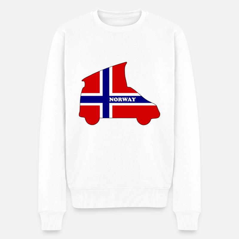 Norway Campingbus Kontur - Männer Premium Bio Pullover - Weiß