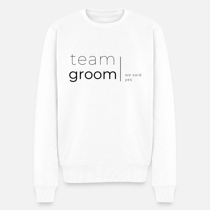 team groom - we said yes - Männer Premium Bio Pullover - Weiß
