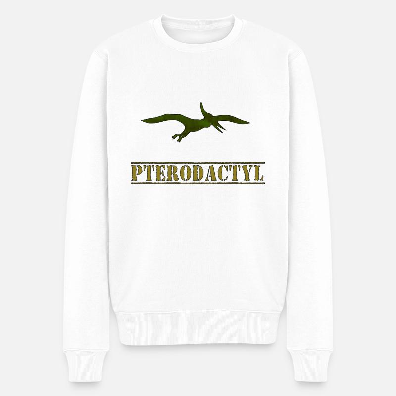 Pterodactyl Flugsaurier Dino - Männer Premium Bio Pullover - Weiß
