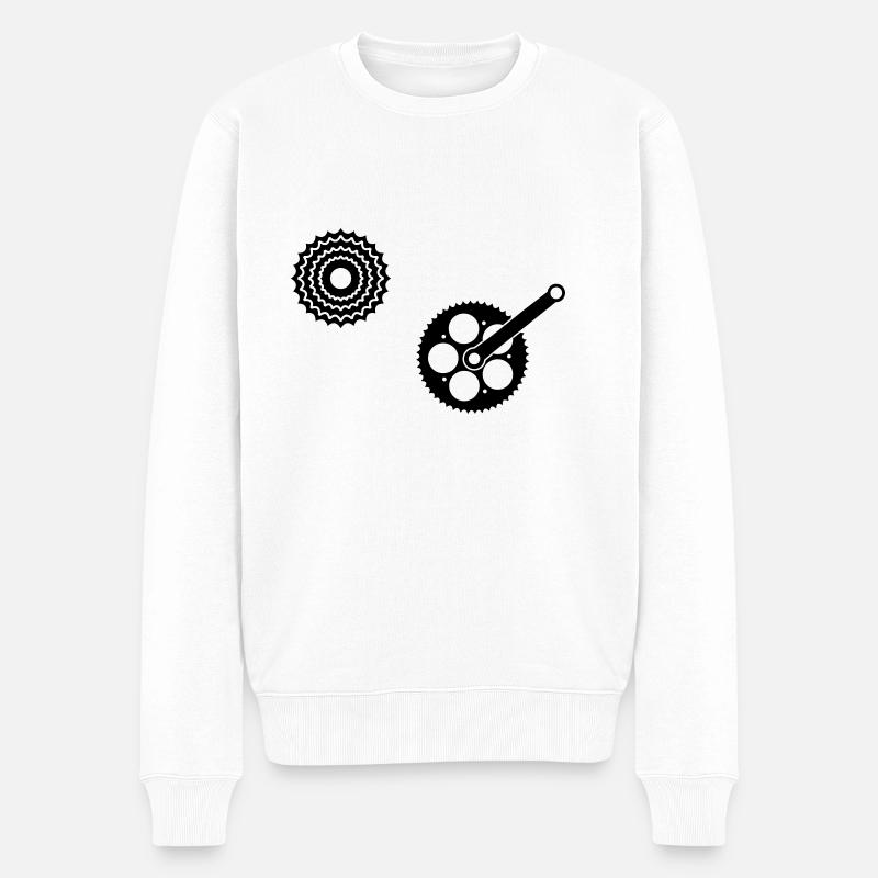bike_einzelteil02 - Männer Premium Bio Pullover - Weiß