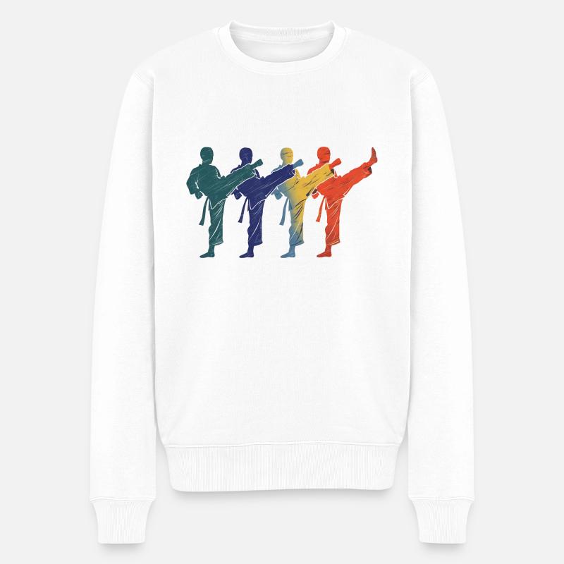 Karaté - cadeau rétro de combattant - Pull Premium bio Homme - blanc