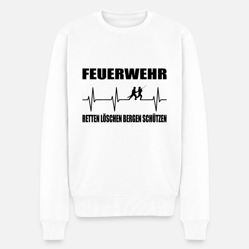 Feuerwehr - Männer Premium Bio Pullover - Weiß