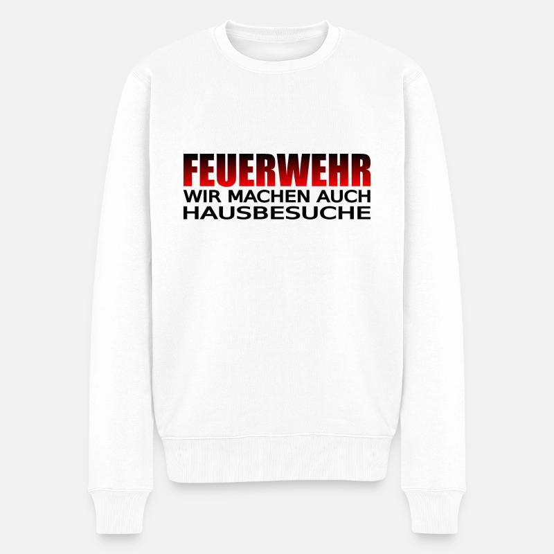 Feuerwehr - Männer Premium Bio Pullover - Weiß