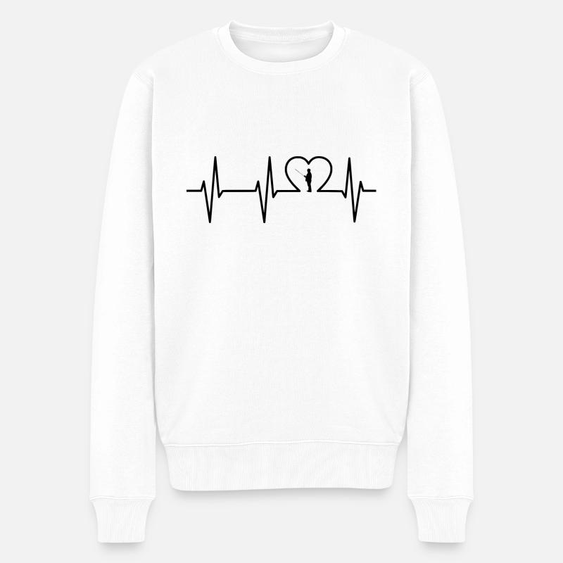 Angeln - Männer Premium Bio Pullover - Weiß