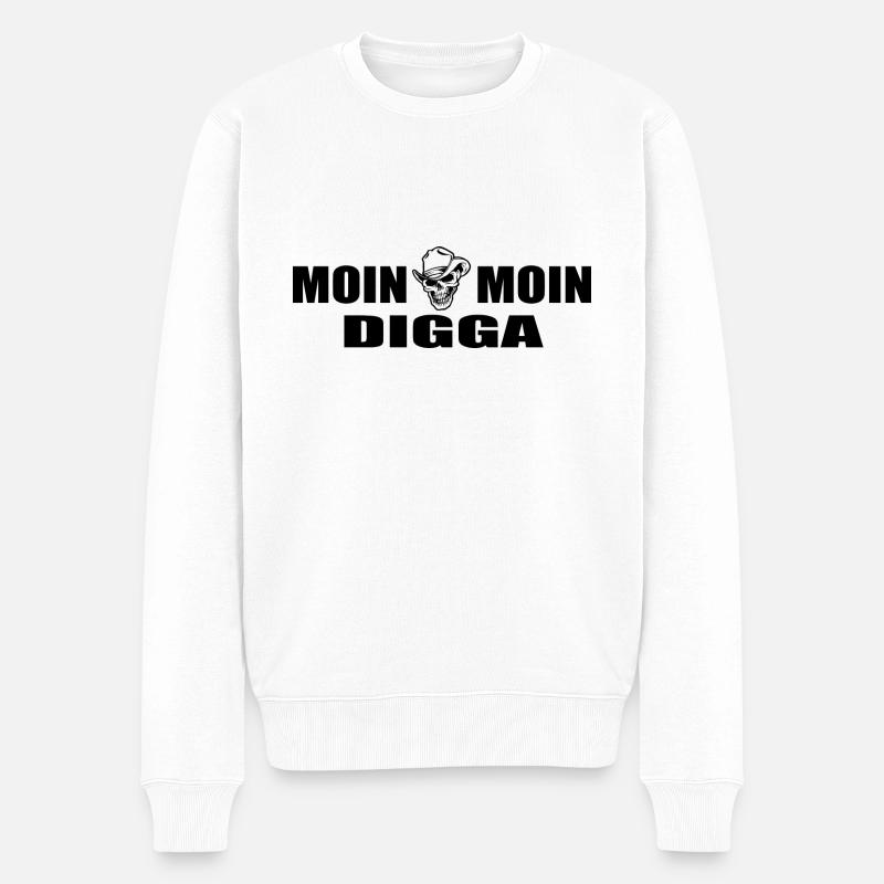 Moin - Männer Premium Bio Pullover - Weiß