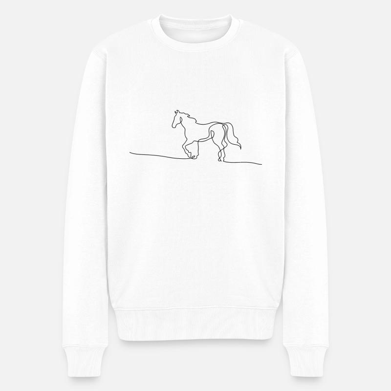 Pferde - Männer Premium Bio Pullover - Weiß