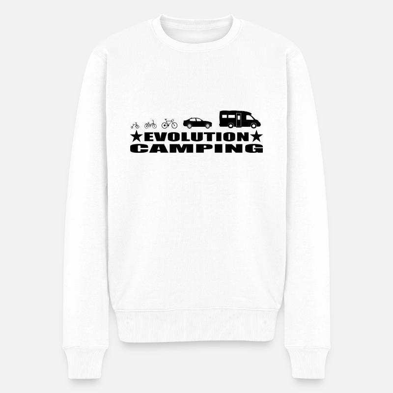 Camping - Männer Premium Bio Pullover - Weiß