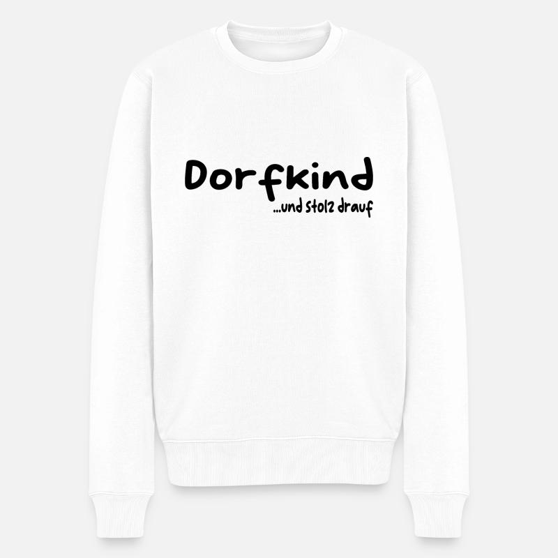 Dorfkind - Männer Premium Bio Pullover - Weiß