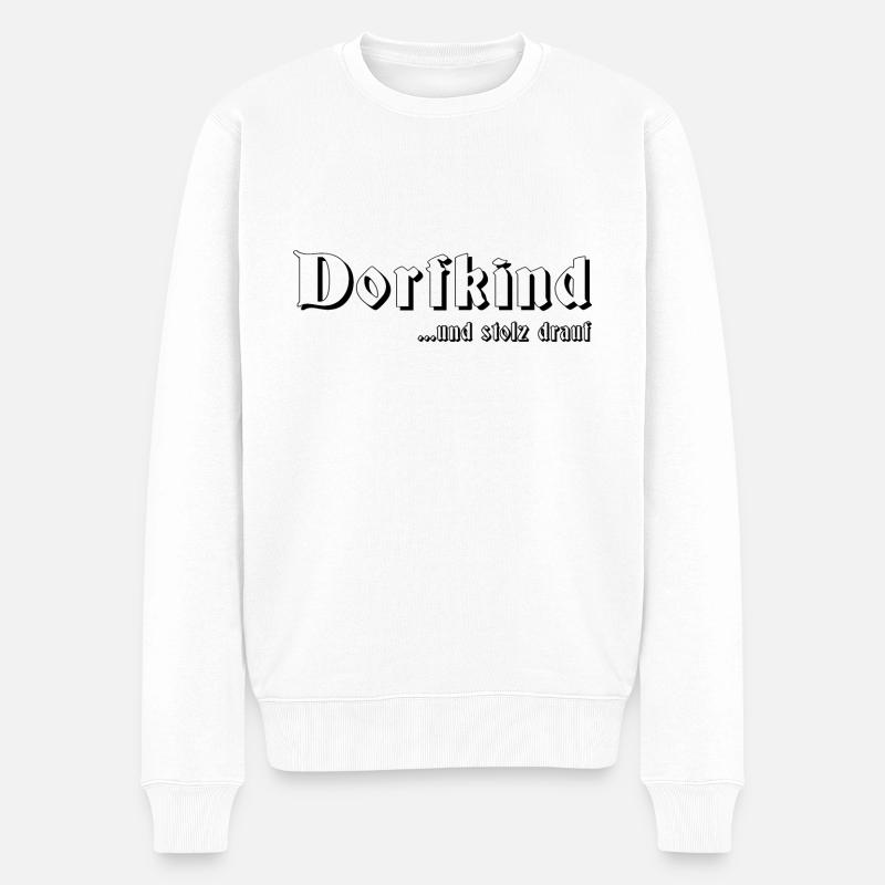 Dorfkind - Männer Premium Bio Pullover - Weiß