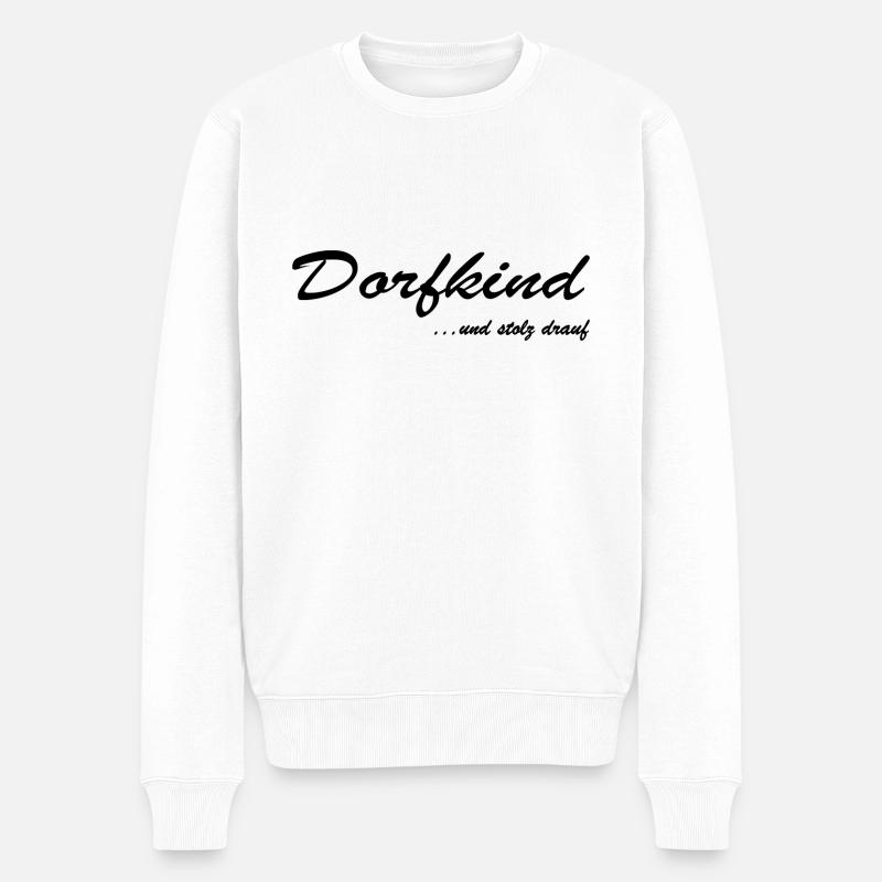 Dorfkind - Männer Premium Bio Pullover - Weiß