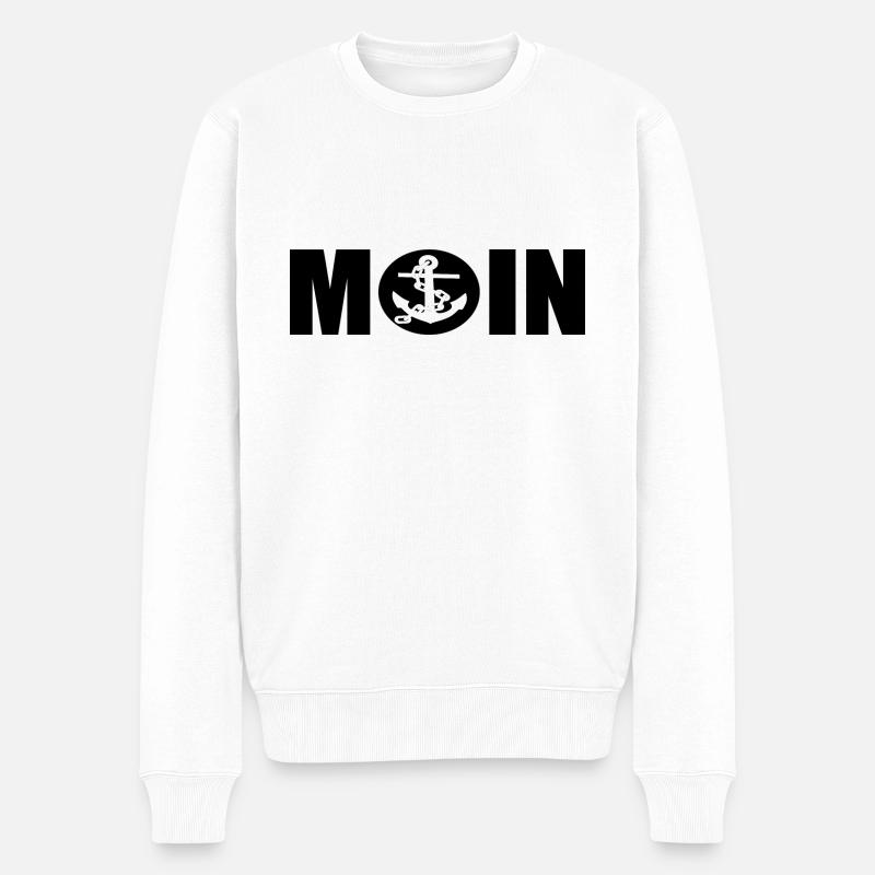 Moin - Männer Premium Bio Pullover - Weiß
