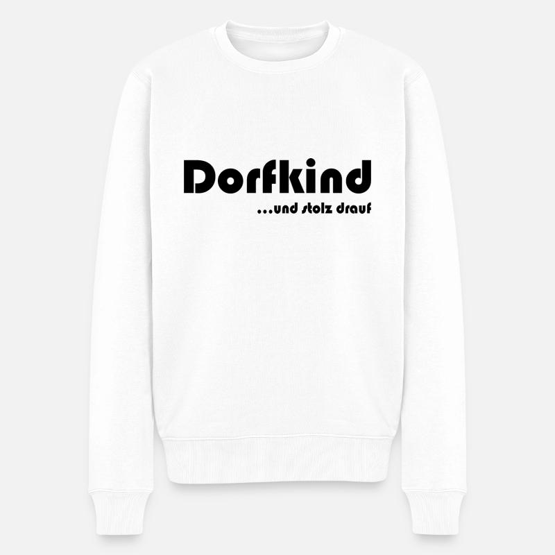 Dorfkind - Männer Premium Bio Pullover - Weiß