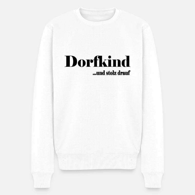 Dorfkind - Männer Premium Bio Pullover - Weiß