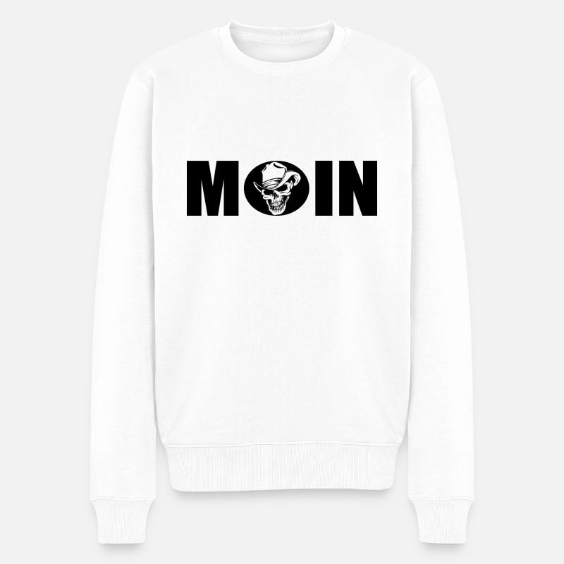 Moin - Männer Premium Bio Pullover - Weiß