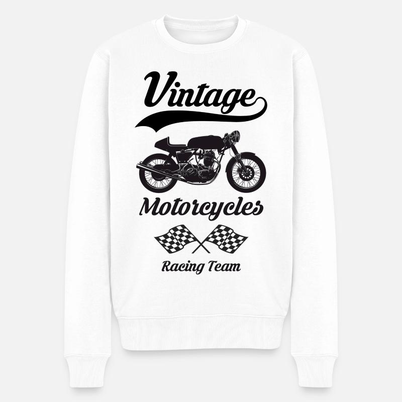 vintage motorcycles team 07 - Pull Premium bio Homme - blanc