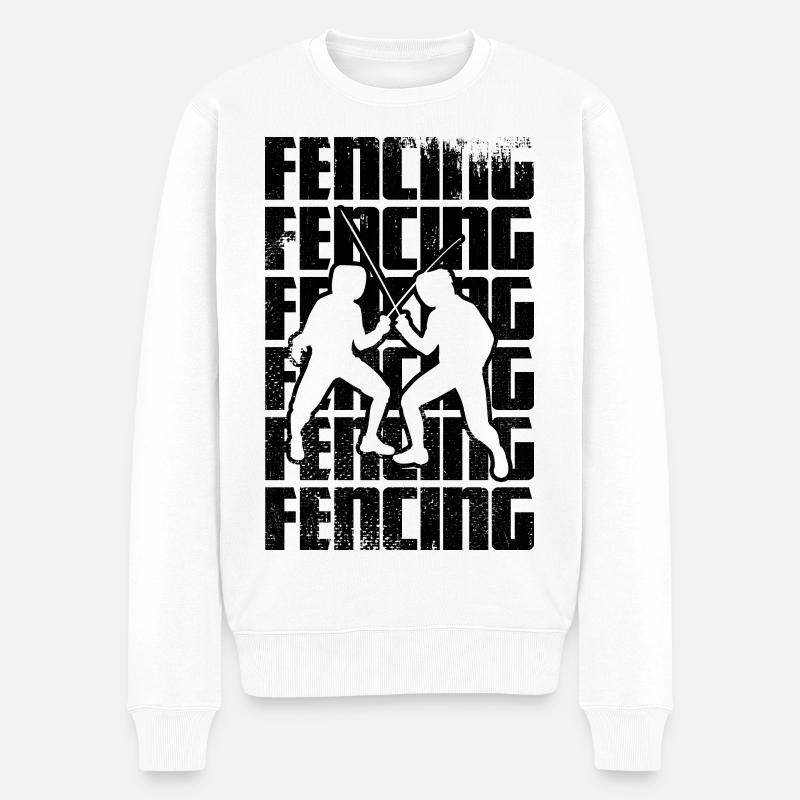 Fechten - Männer Premium Bio Pullover - Weiß