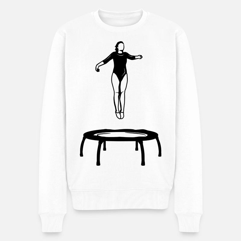 Trampolin Mädchen - Männer Premium Bio Pullover - Weiß
