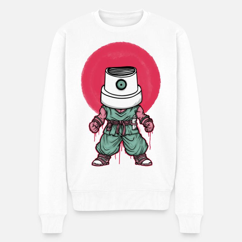 Goku Graffiti - Männer Premium Bio Pullover - Weiß