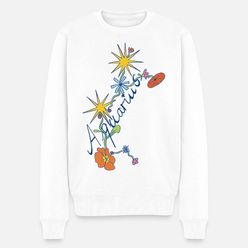Verseau – Illustration créative du zodiaque - Pull Premium bio Homme - blanc