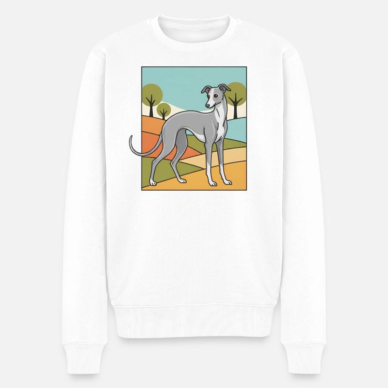 Italienisches Windspiel Windhund - Männer Premium Bio Pullover - Weiß