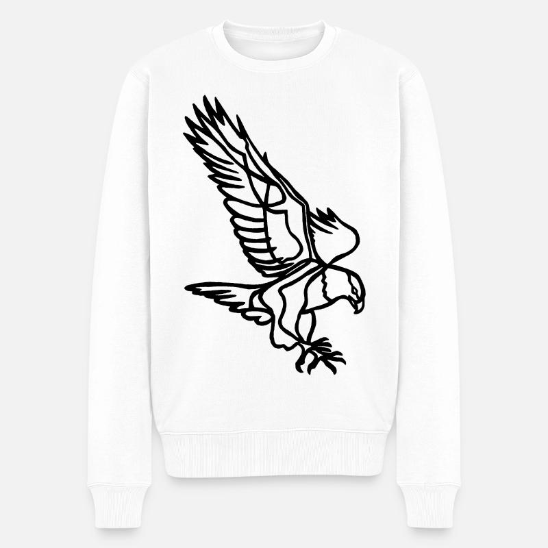 Aigle noir en vol - Pull Premium bio Homme - blanc
