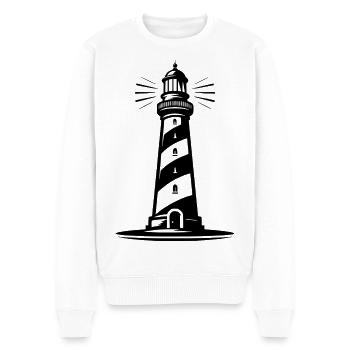 Leuchtturm - Männer Premium Bio Pullover - Weiß - Vorne - Thijin (182cm)