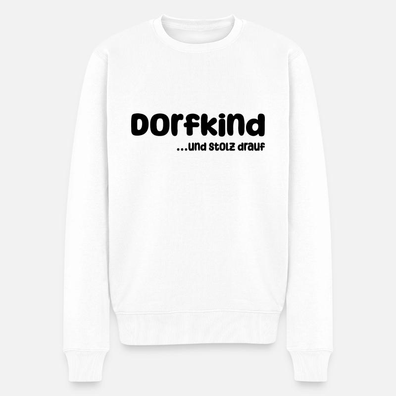Dorfkind - Männer Premium Bio Pullover - Weiß
