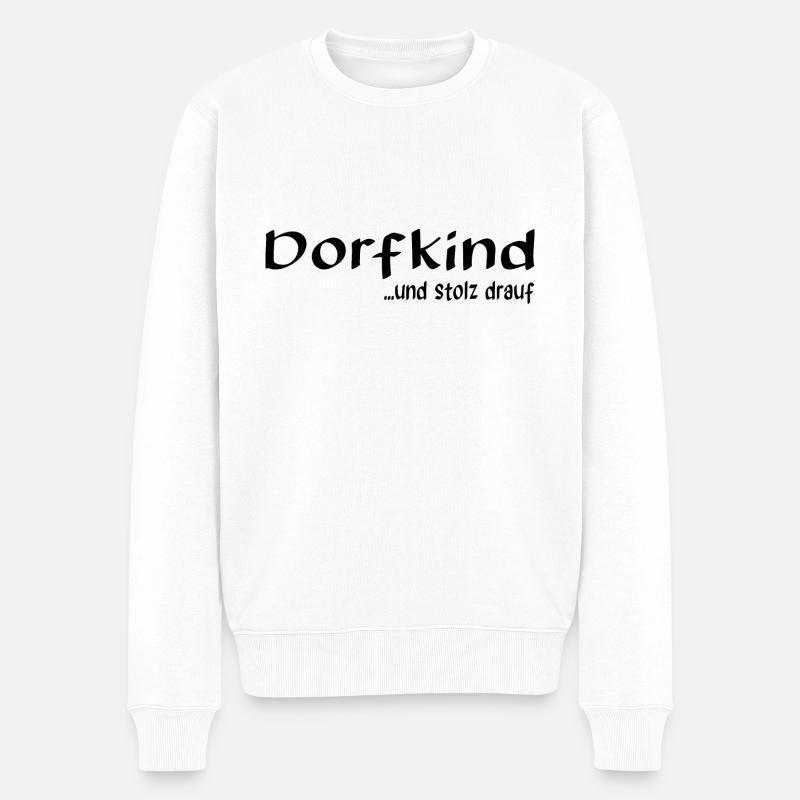 Dorfkind - Männer Premium Bio Pullover - Weiß