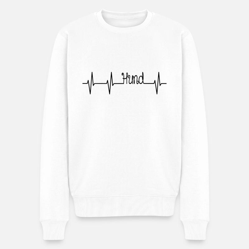 Hund - Männer Premium Bio Pullover - Weiß