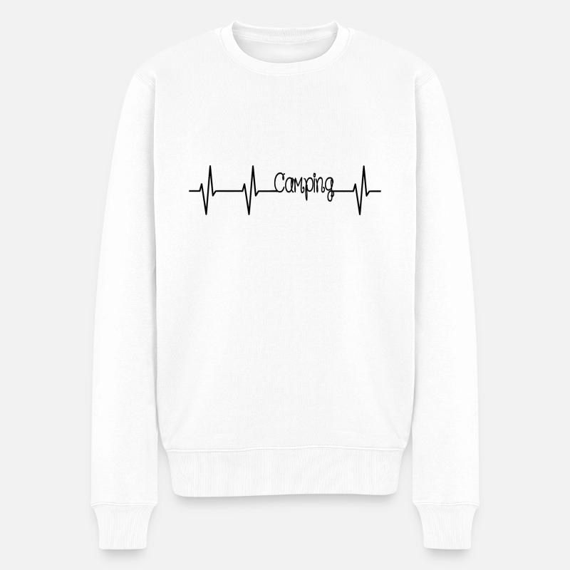 Camping - Männer Premium Bio Pullover - Weiß