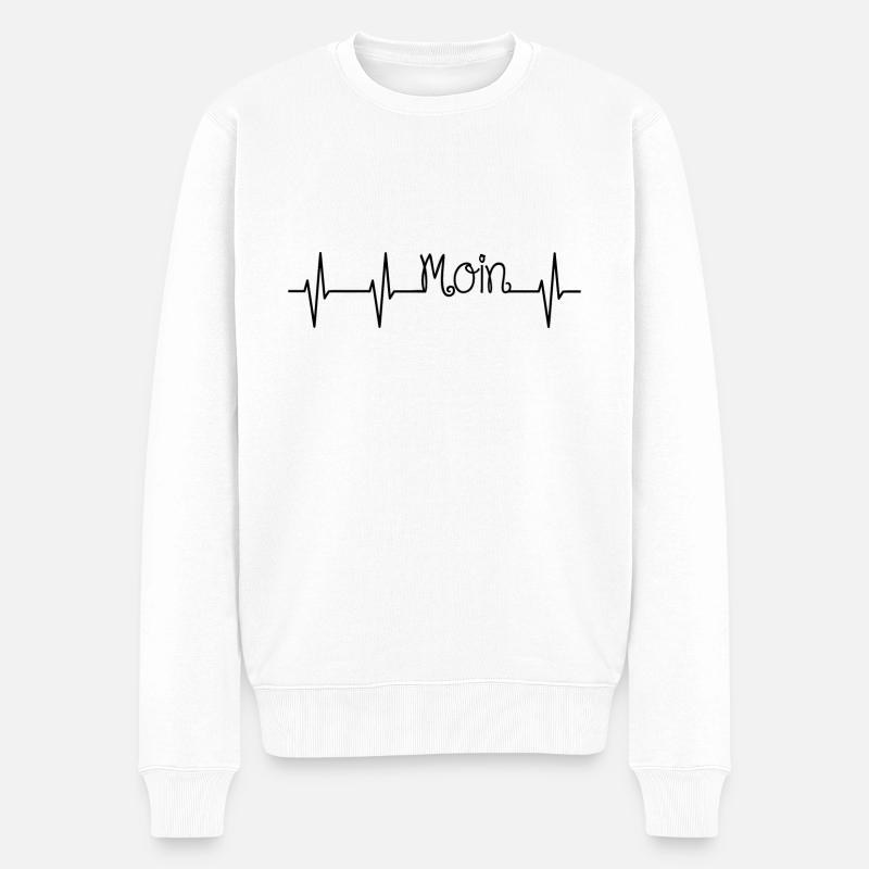 Moin - Männer Premium Bio Pullover - Weiß