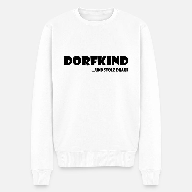 Dorfkind - Männer Premium Bio Pullover - Weiß