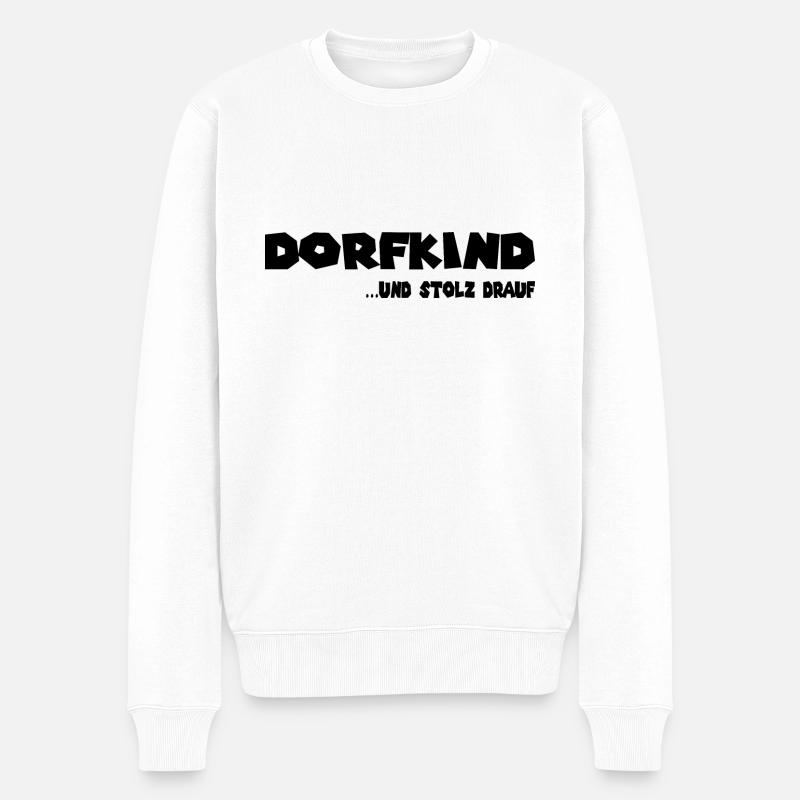 Dorfkind - Männer Premium Bio Pullover - Weiß
