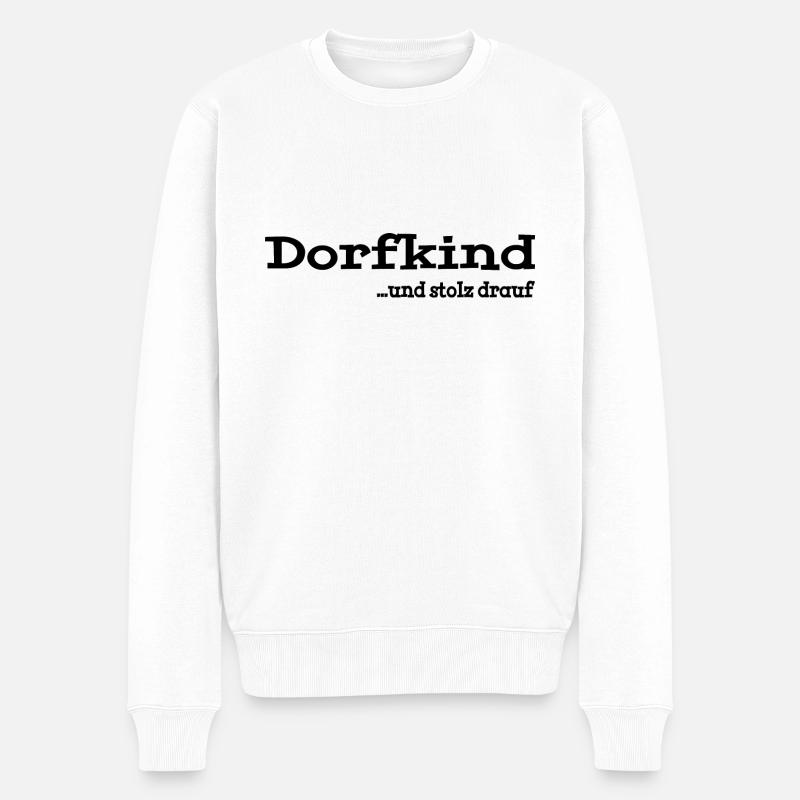 Dorfkind - Männer Premium Bio Pullover - Weiß