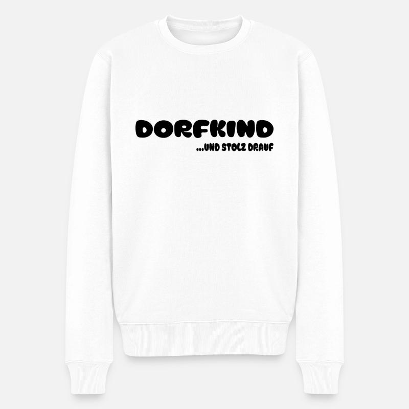Dorfkind - Männer Premium Bio Pullover - Weiß