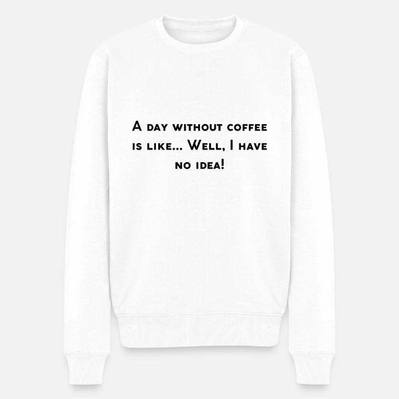 Lustiges Café-Design - Männer Premium Bio Pullover - Weiß