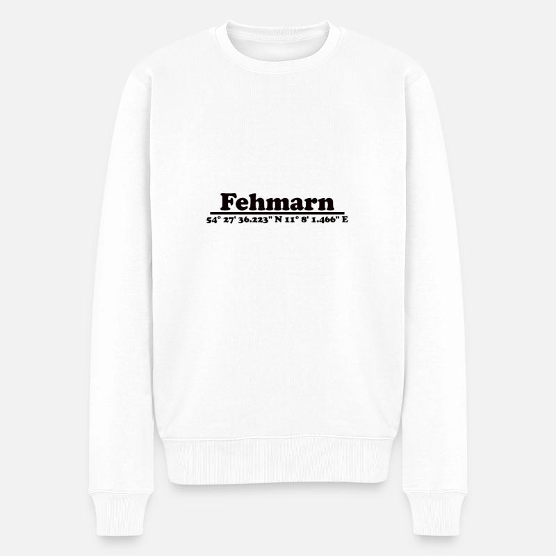 Fehmarn - Männer Premium Bio Pullover - Weiß