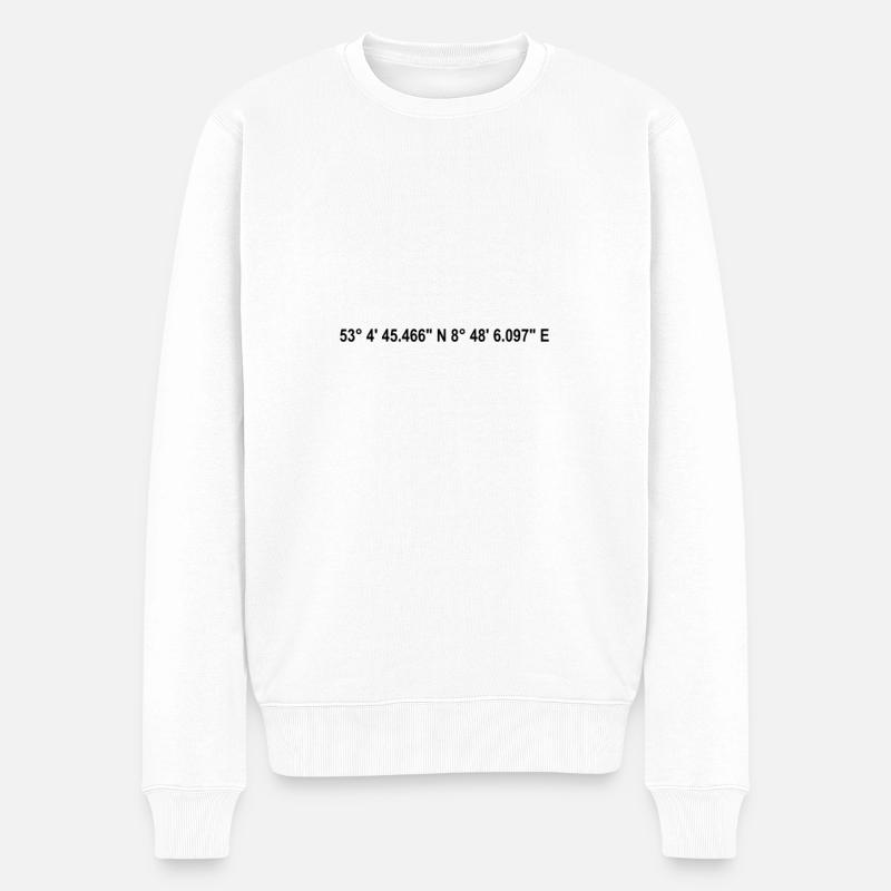 Bremen Koordinaten - Männer Premium Bio Pullover - Weiß