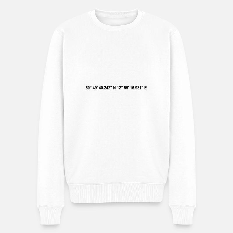 Chemnitz Koordinaten - Männer Premium Bio Pullover - Weiß