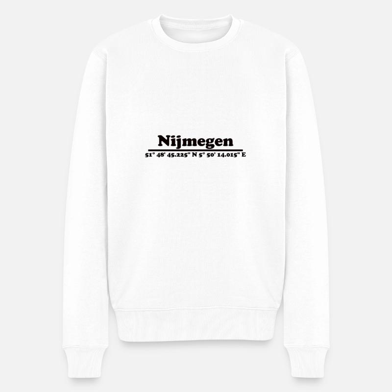 Coordonnées de Nimègue - Pull Premium bio Homme - blanc