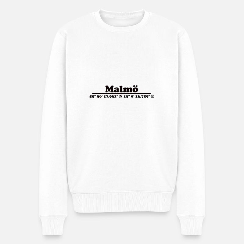 Malmö Coordonnées - Pull Premium bio Homme - blanc