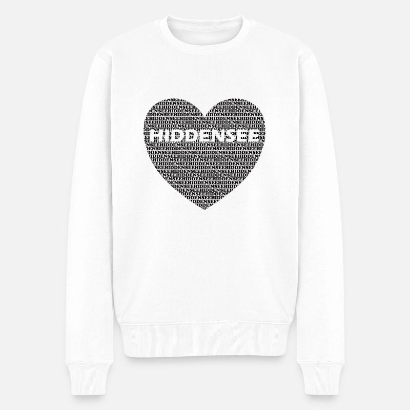 Hiddensee Herz - Männer Premium Bio Pullover - Weiß
