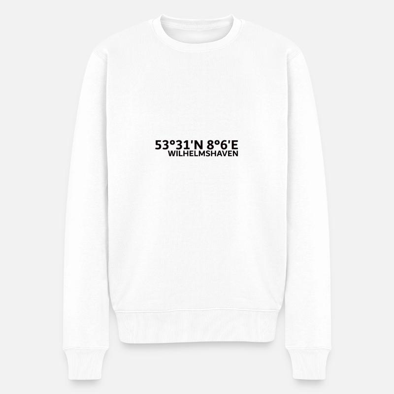 Coordonnées de Wilhelmshaven - Pull Premium bio Homme - blanc