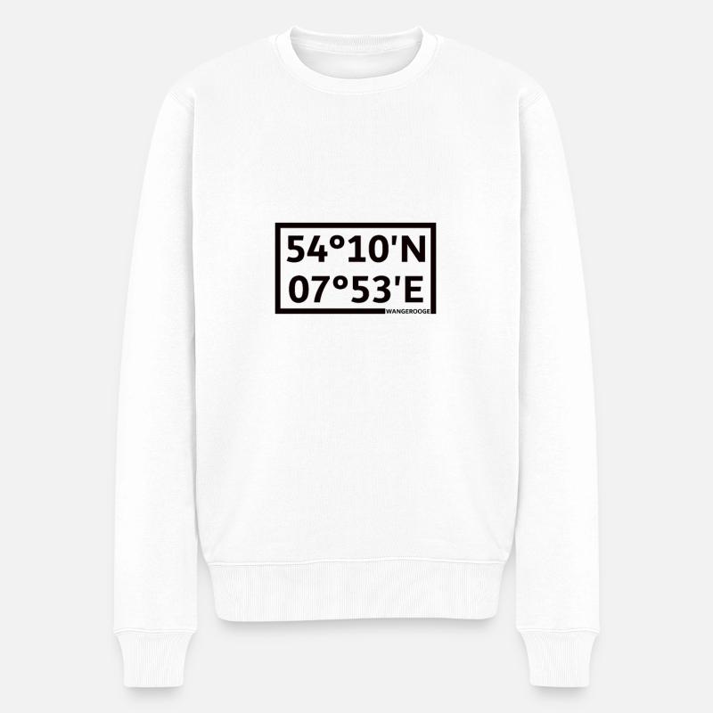 Wangerooge Koordinaten - Männer Premium Bio Pullover - Weiß