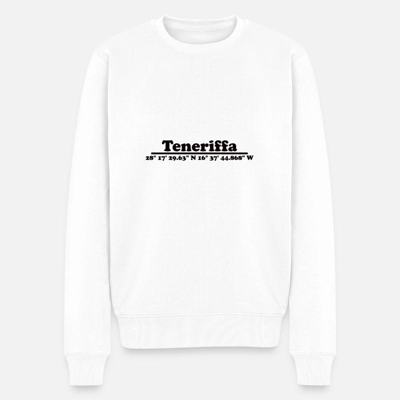 Teneriffa Koordinaten - Männer Premium Bio Pullover - Weiß
